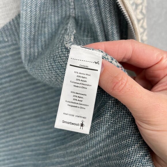 Smartwool Women's Cardigan - Cream and Teal - Picture 9 of 14